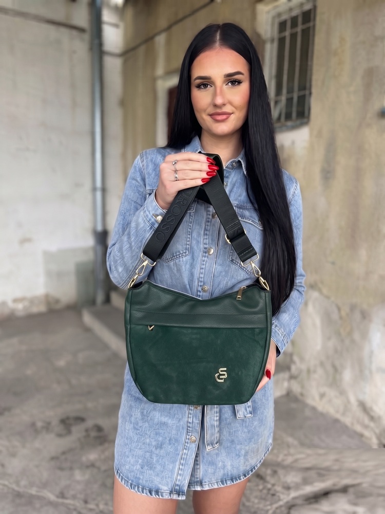 Dámska crossbody kabelka GROSSO zelená - veľká a priestranná
