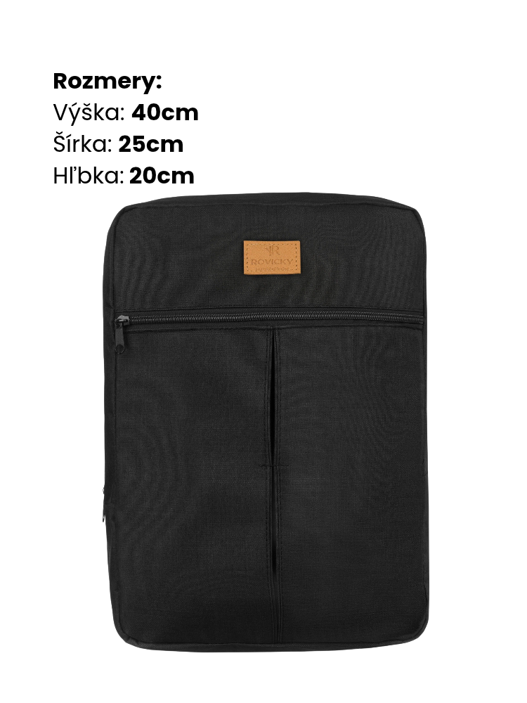 Čierny cestovný ruksak Peterson – ideálna príručná batožina do lietadla