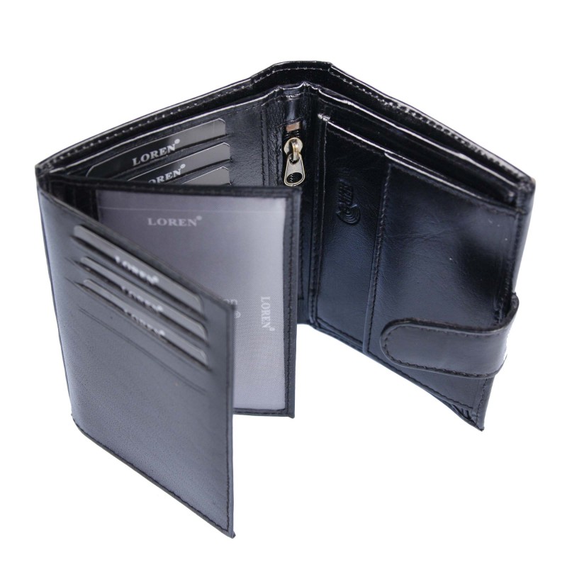 Pánska kožená peňaženka LOREN RM-03L-BCF/9684-black