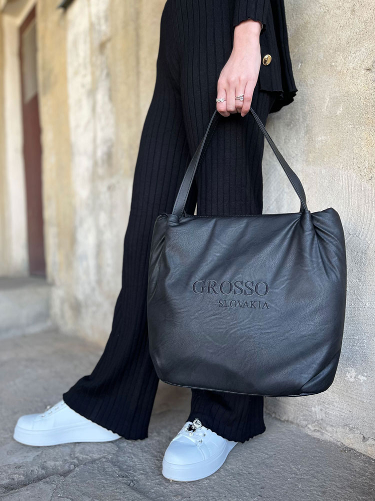 Športovo-elegantná kabelka na rameno GROSSO GS-3023-blackNEW