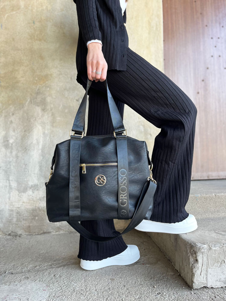 Športovo-elegantná kabelka na rameno GROSSO GS-85-black