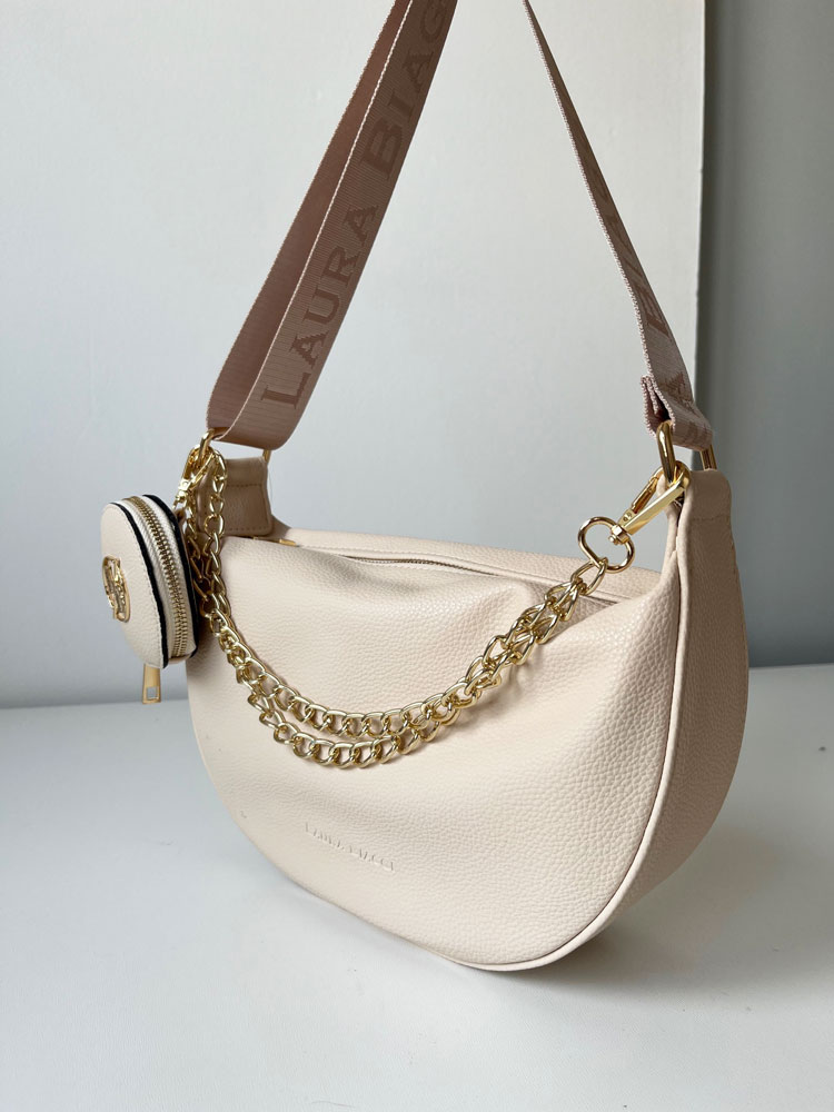 Béžová crossbody kabelka Laura Biaggi DX-JS305-beige