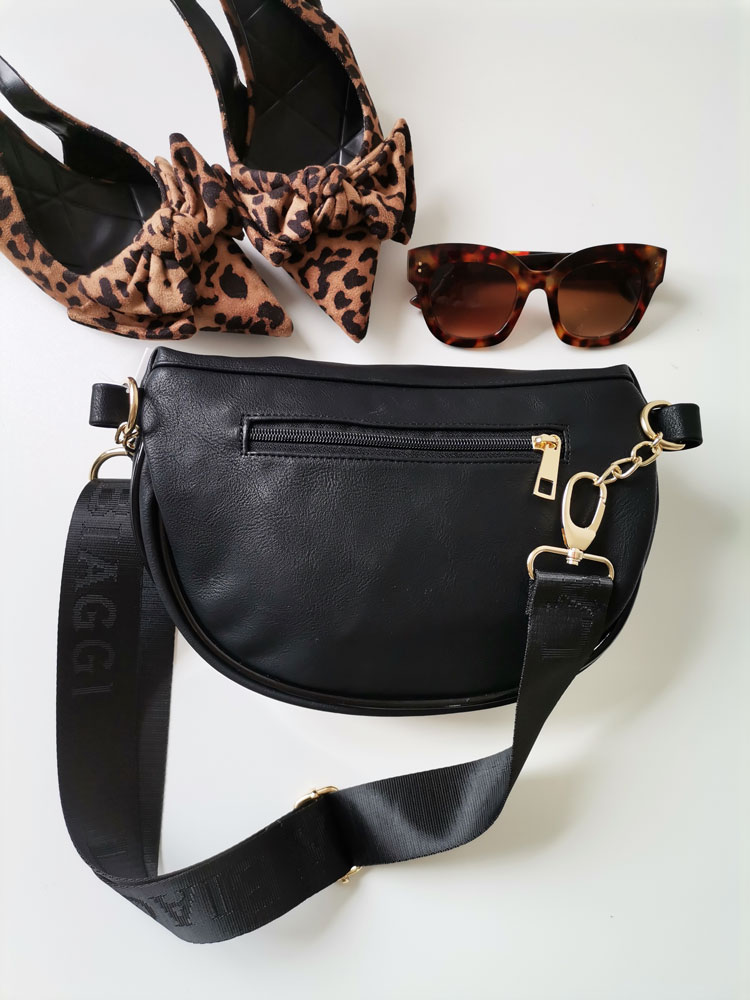 Čierna dámska ľadvinka Laura Biaggi - elegantná crossbody