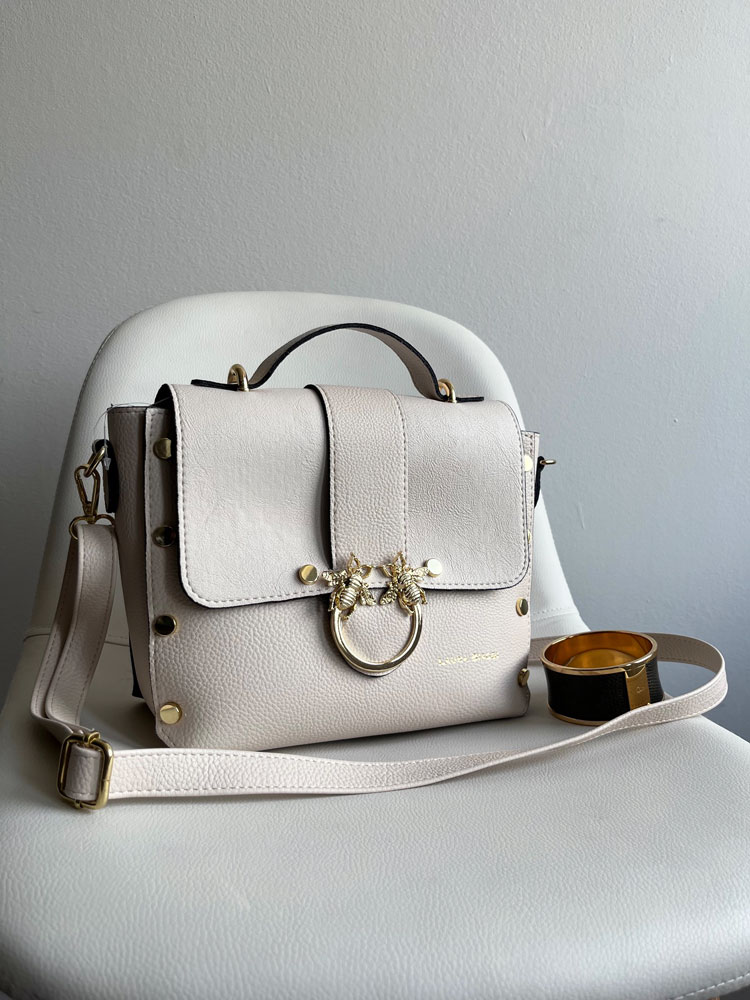 Elegantná béžová crossbody Laura Biaggi – do ruky aj na rameno
