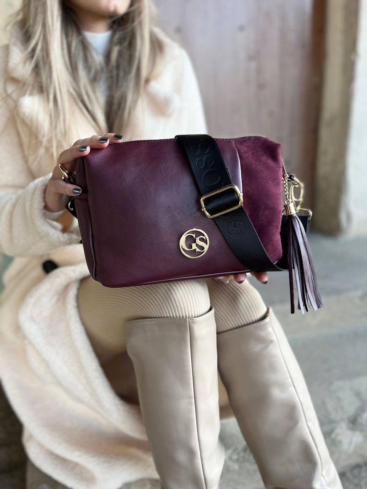Bordová crossbody kabelka GROSSO GS-3171-bordo