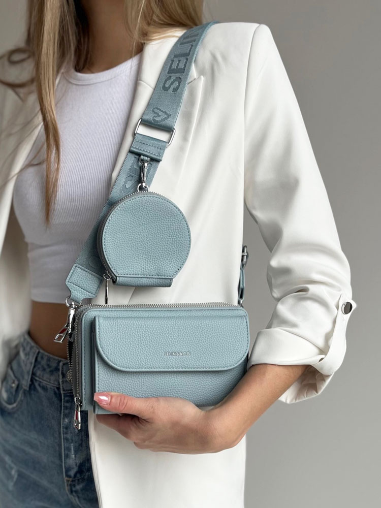 Modrá crossbody/peňaženka F-Y-90-4-blue