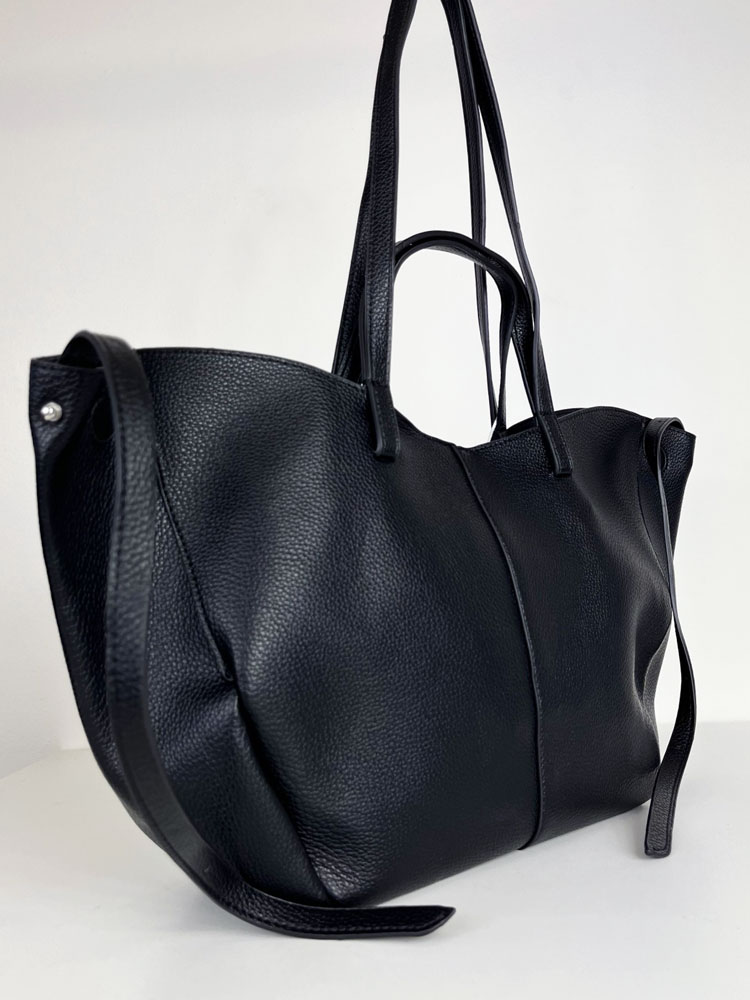 Kabelka na rameno 2v1 v štýle Poléne čierna