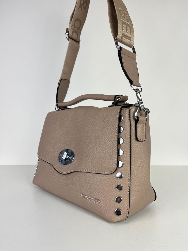 Sivohnedá crossbody kabelka F-8072A-mud