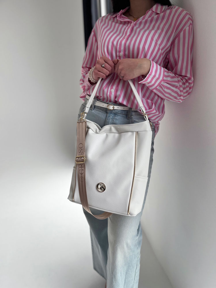 Biela kabelka na rameno GROSSO GS-3779-white