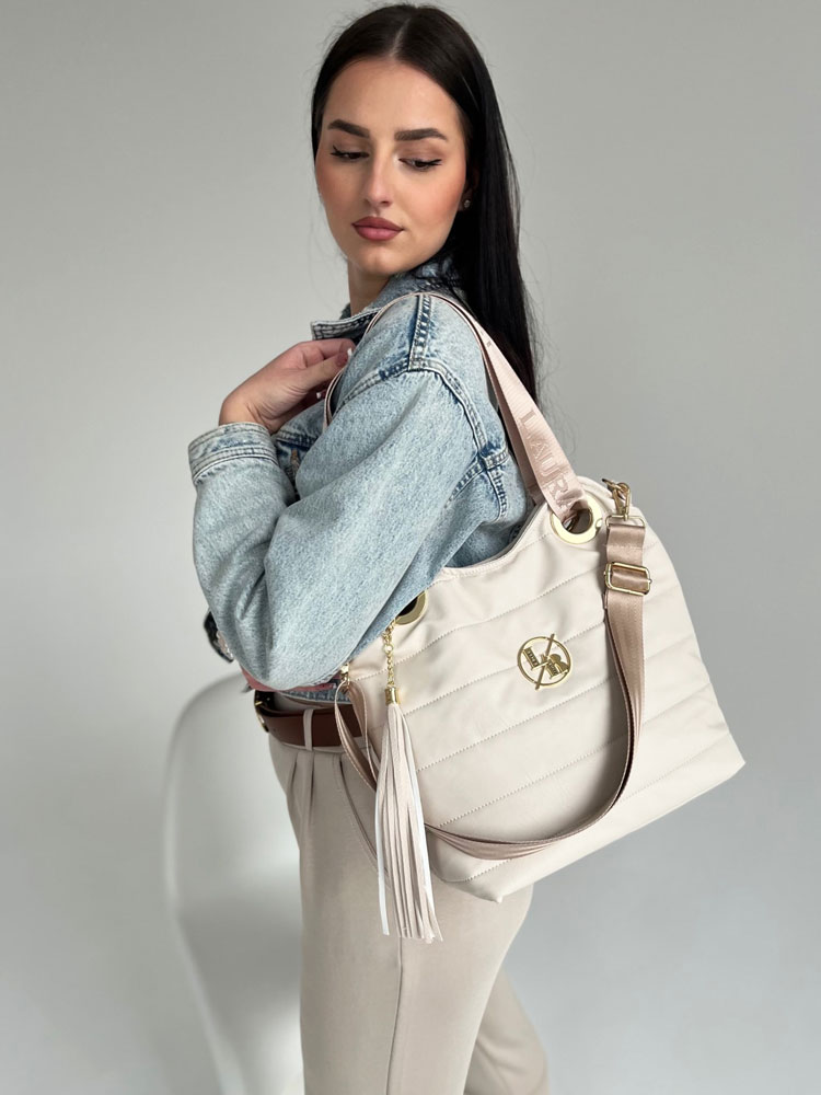 Béžová kabelka na rameno Laura Biaggi DX-KB-185-beige