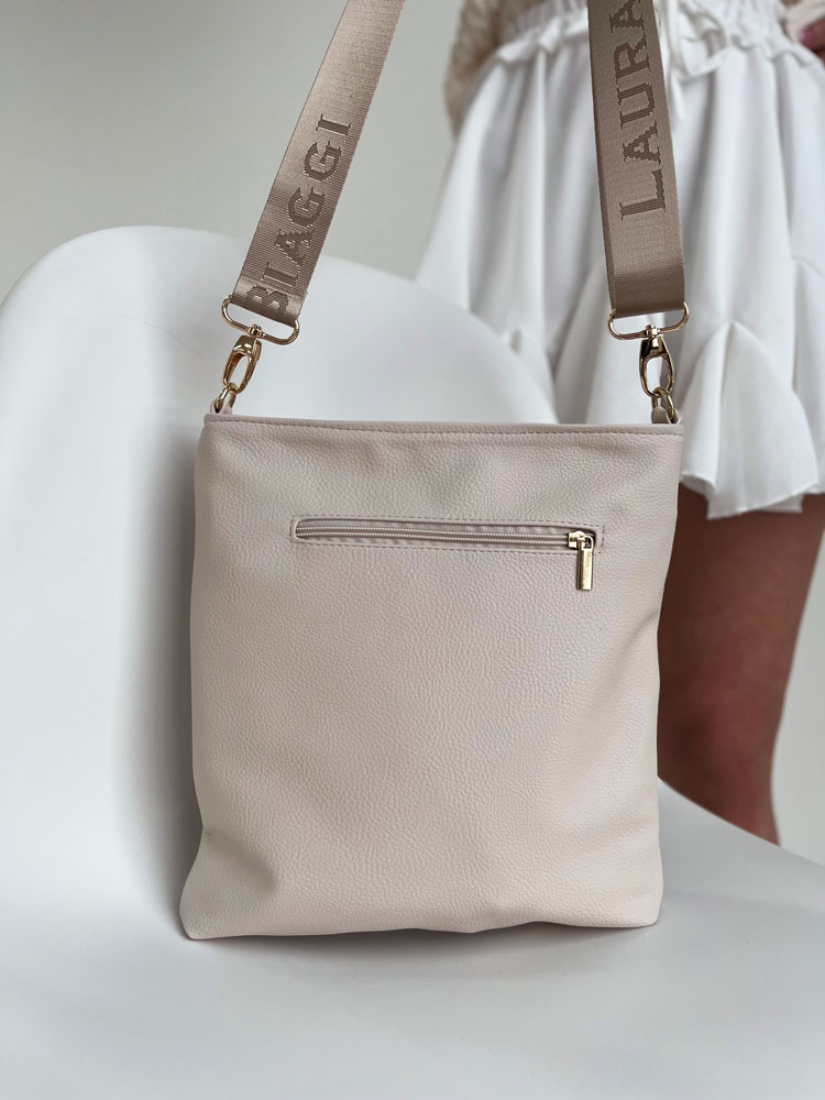 Béžová crossbody Laura Biaggi - veľká a štýlová