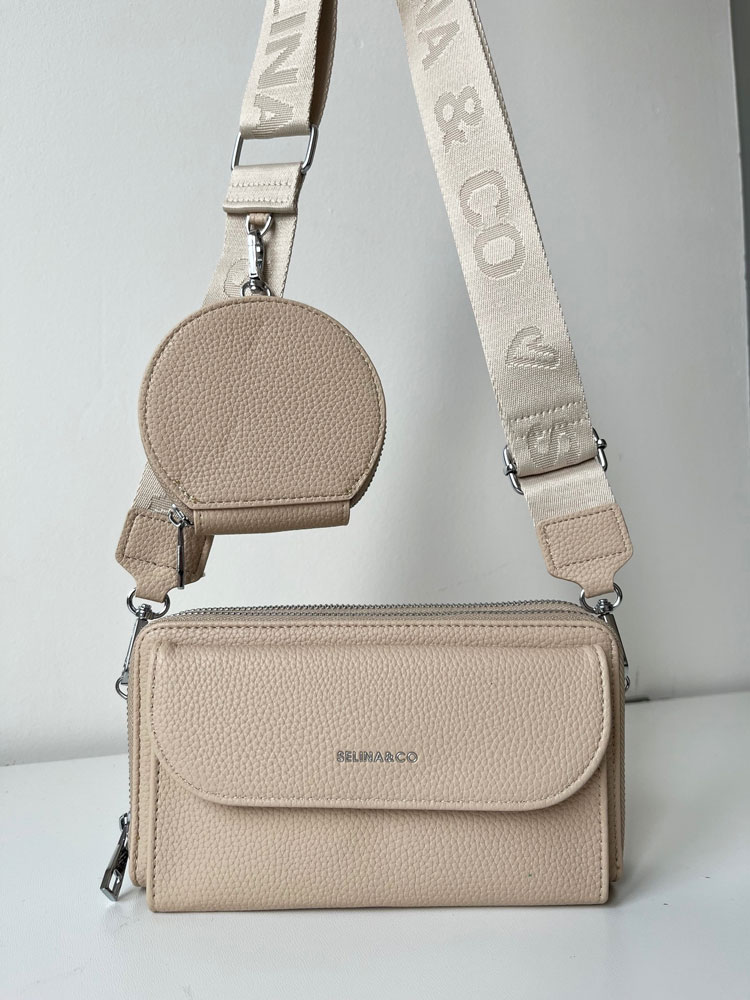 Hnedá crossbody/peňaženka F-Y-90-4-taupe