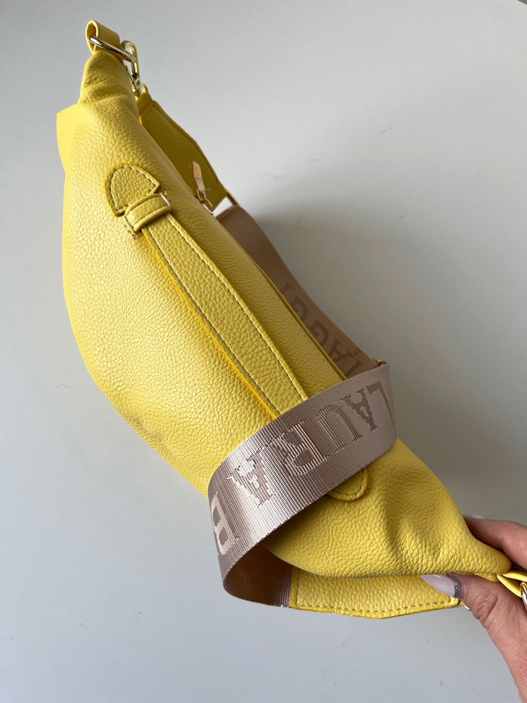 Dámska ľadvinka žltá Laura Biaggi – veľká crossbody