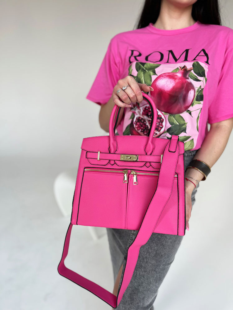 Ružová kabelka do ruky AK-93642-rosa