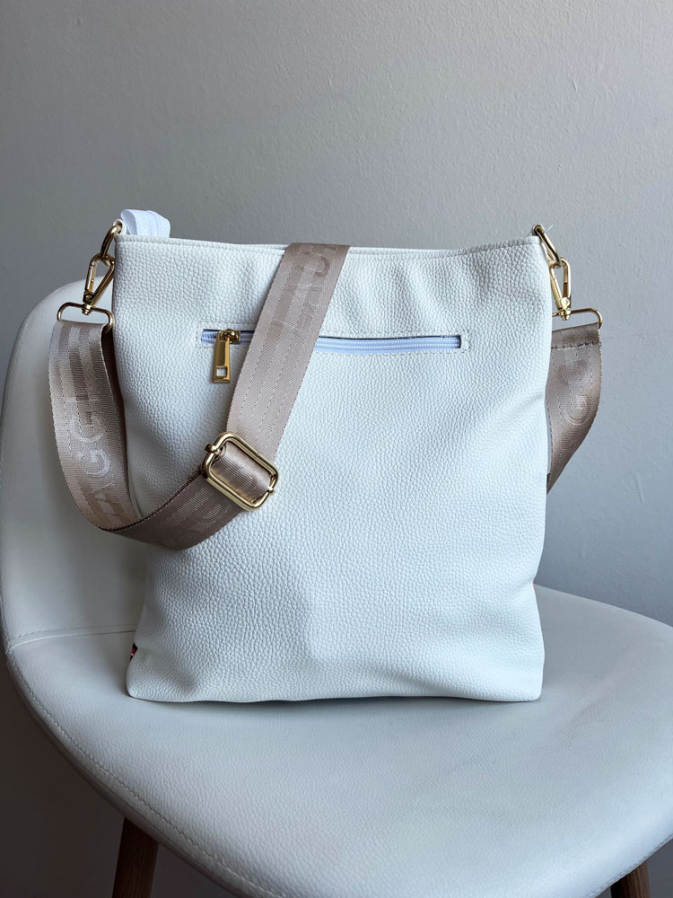 Biela crossbody Laura Biaggi DX-M257-whiteFLOWERS