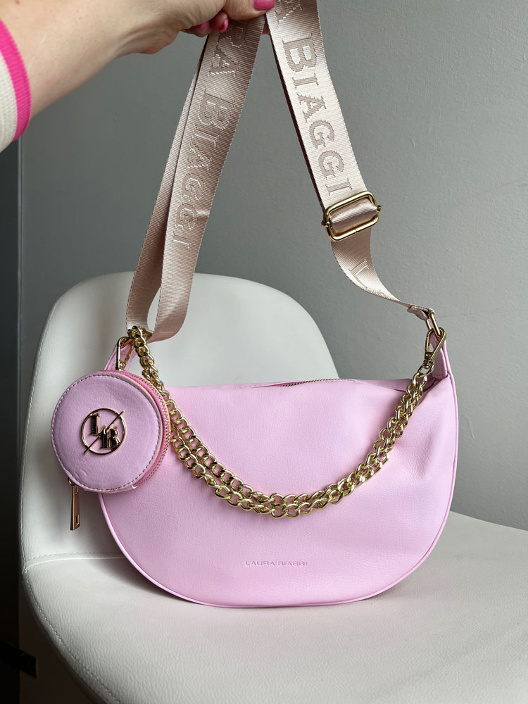 Ružová crossbody kabelka Laura Biaggi DX-JS305-pink