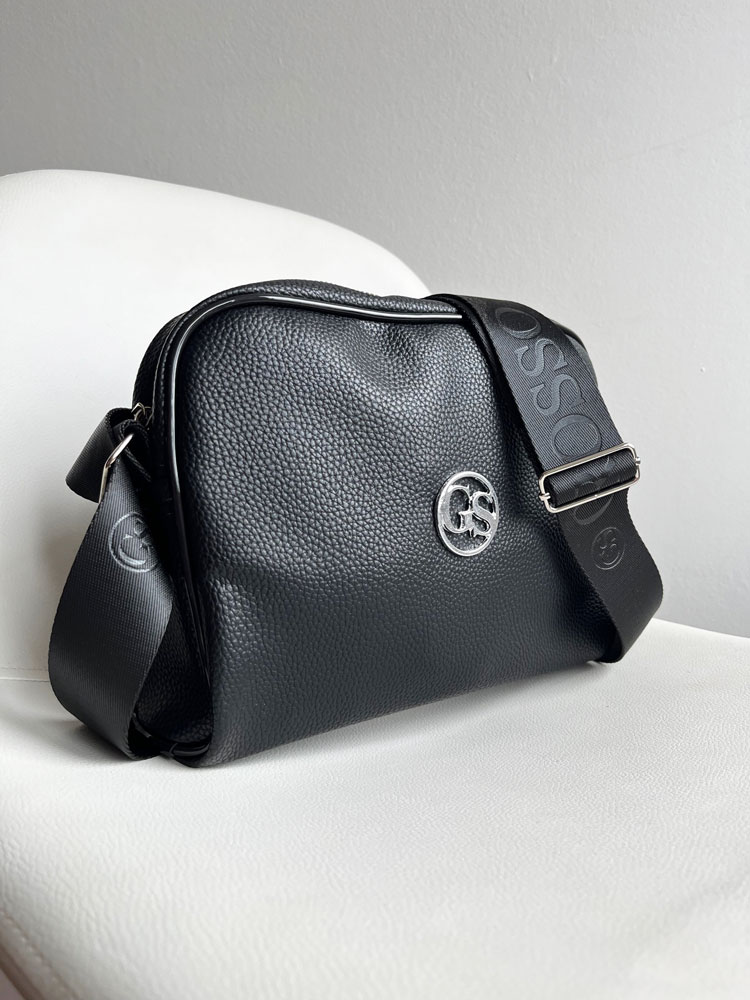 Čierna crossbody kabelka GROSSO GS-77-black/silver