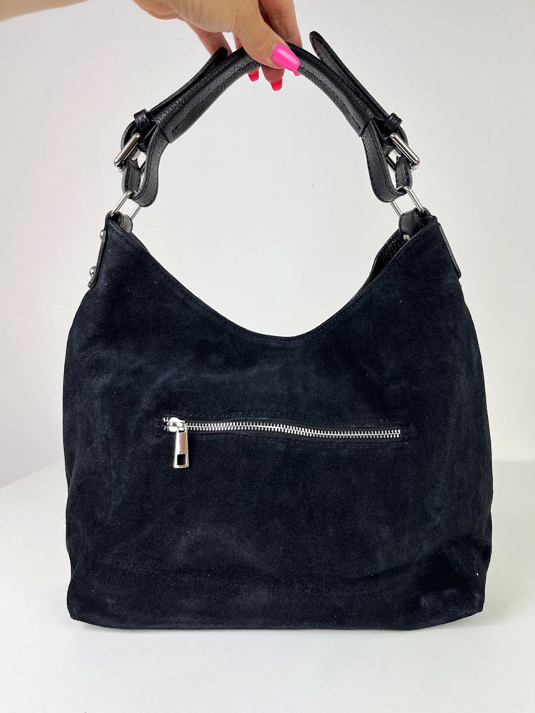 Čierna kožená kabelka na rameno Laura Biaggi DX-TS-66-11-black