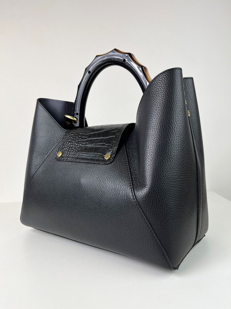 Čierna kožená kabelka 2v1 Laura Biaggi DX-TS54-148-black