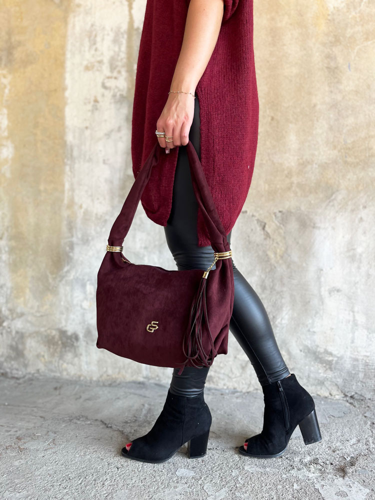 Bordová kabelka na rameno GROSSO GS-4002-bordo