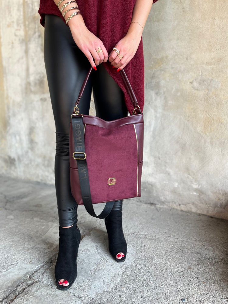 Bordová kabelka na rameno Laura Biaggi DX-KB217-bordo