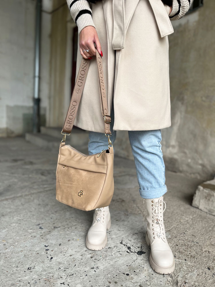 Hnedá crossbody kabelka GROSSO GS-4003-light brown