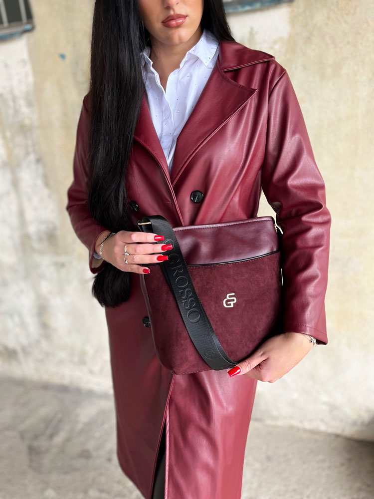 Bordová crossbody kabelka GROSSO GS-103-bordoGS