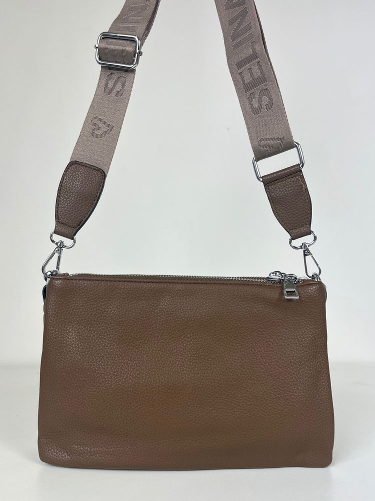 Hnedá crossbody kabelka F-7003A-1-mud