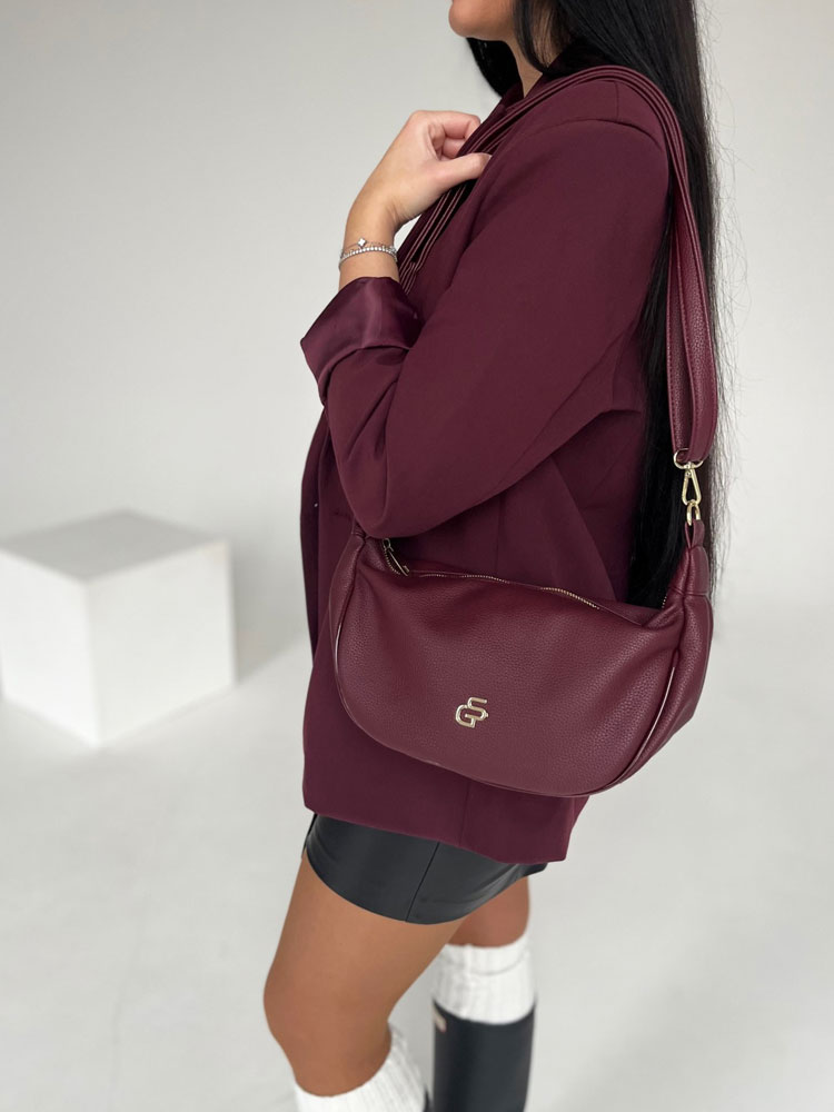 Bordová dámska crossbody kabelka GROSSO GS-4018-bordo