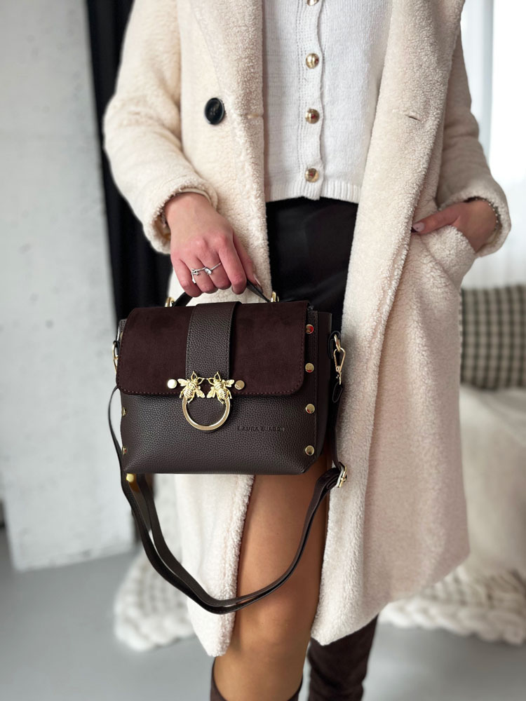 Hnedá crossbody kabelka Laura Biaggi DX-JS104-choco