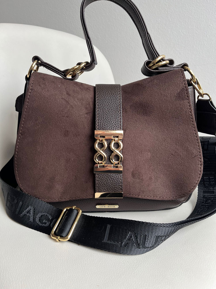 Hnedá kabelka na rameno/crossbody Laura Biaggi DX-F299-choco