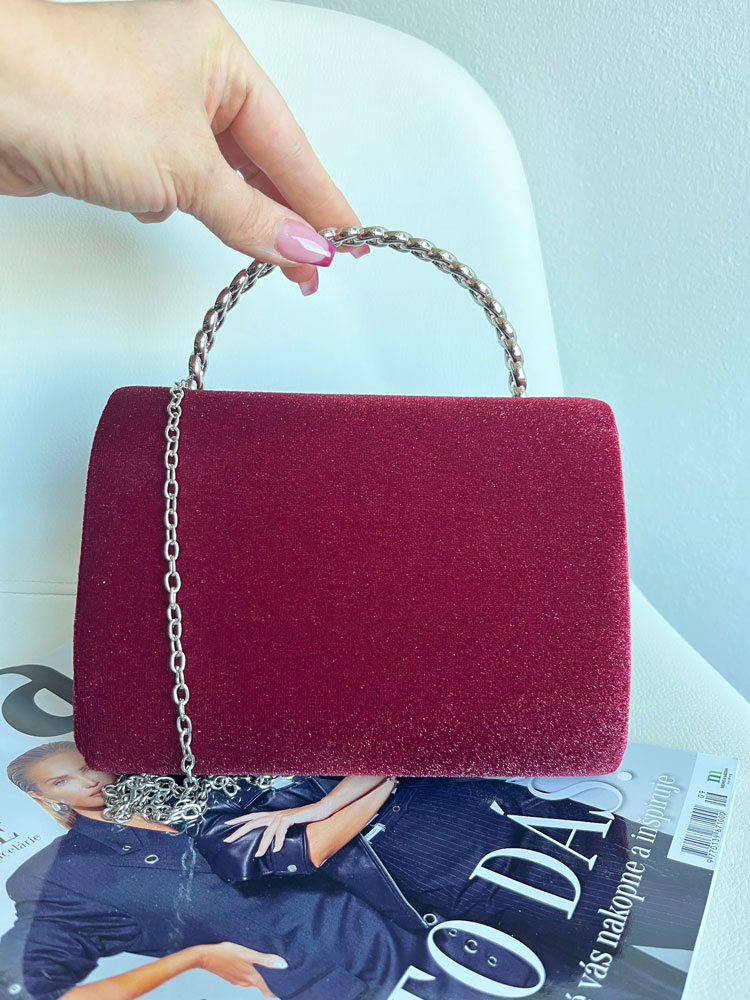 Bordová spoločenská kabelka TC2910-d.red