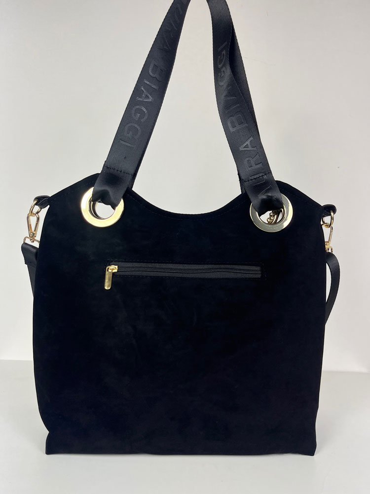 Semišová kabelka na rameno Laura Biaggi DX-KB-185-blackZAM