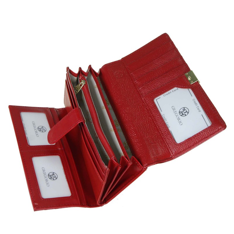 Lakovaná dámska kožená peňaženka GREGORIO BTE-102-red