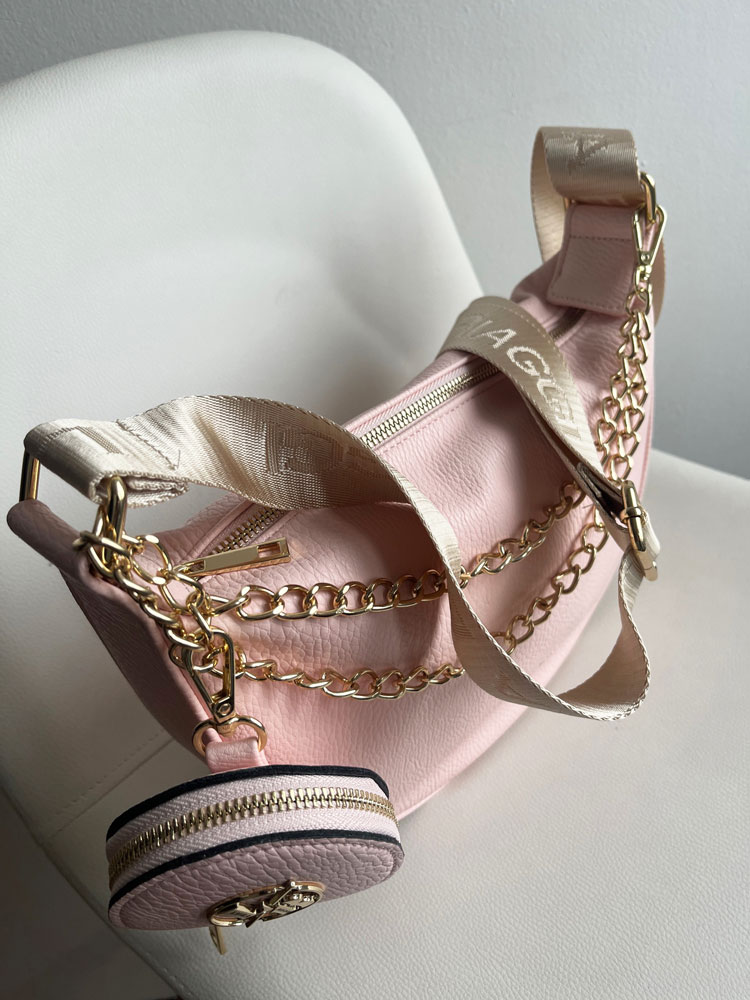 Ružová crossbody kabelka Laura Biaggi DX-JS305-l.pink