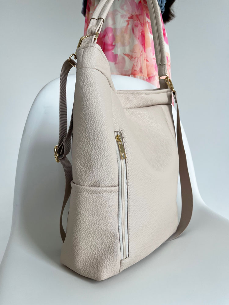 Béžová kabelka na rameno GROSSO GS-3779-beigeZAM