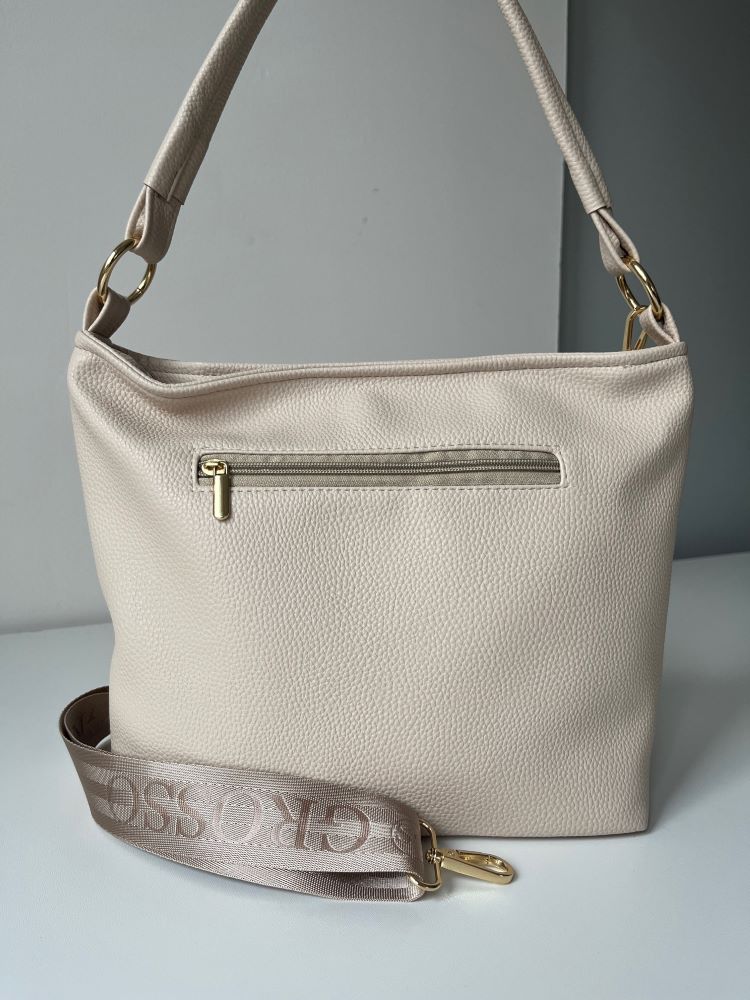Zlato-béžová kabelka na rameno/crossbody GROSSO GS-3111-bei/gold
