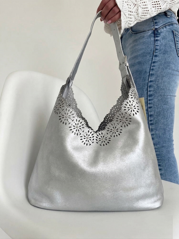 Strieborná kabelka na rameno 2v1 F-58137-silver