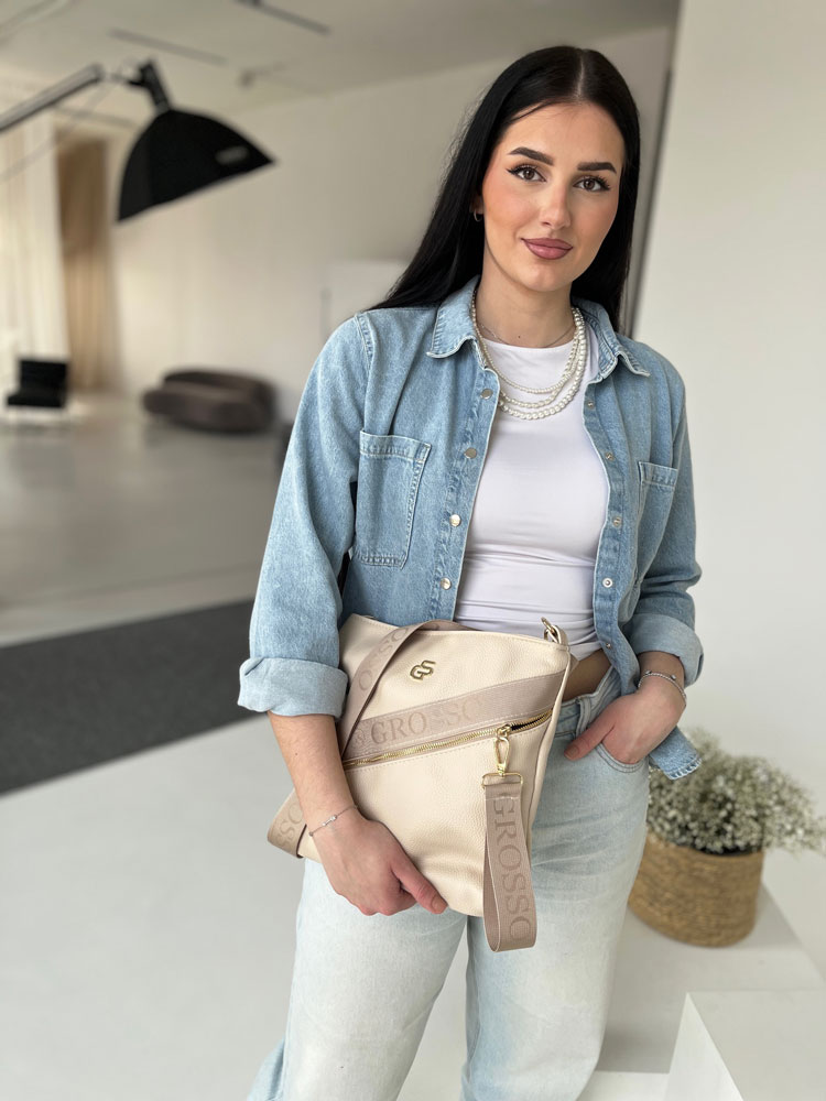 Crossbody kabelka Grosso béžová