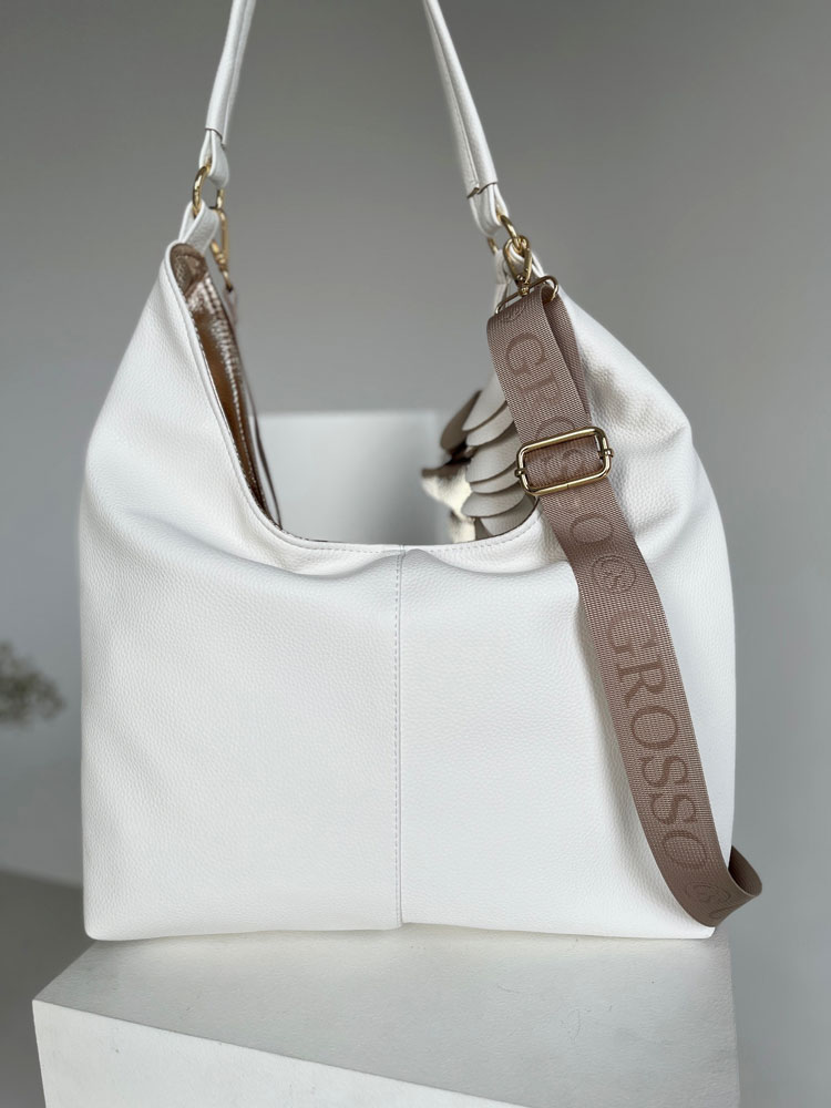 Biela kabelka na rameno GROSSO GS-4026-white