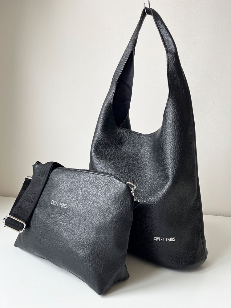Čierna kabelka na rameno 2v1 WSY3001-black