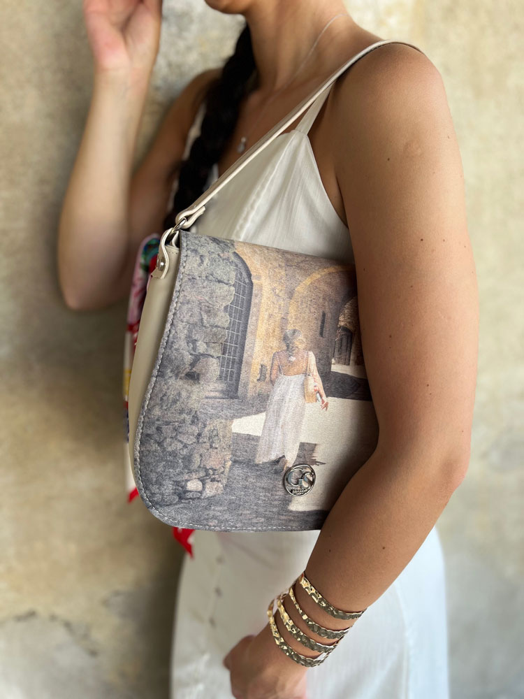 Béžová crossbody kabelka GROSSO GS-3906-beige