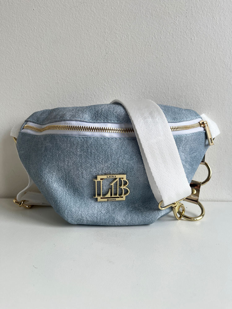 Svetlomodrá crossbody kapsička Laura Biaggi DX-KB82-light jeans