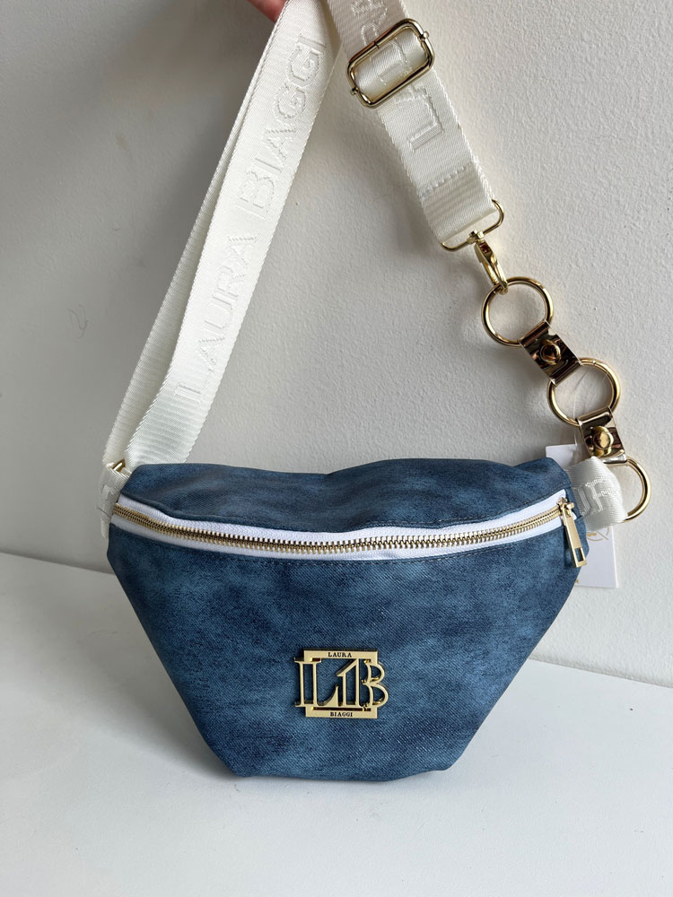 Jeansová crossbody kapsička Laura Biaggi DX-KB82-jeans blue