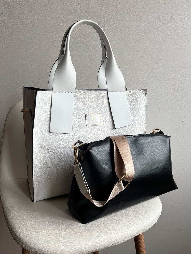 Dámska kabelka 2v1 GROSSO biela