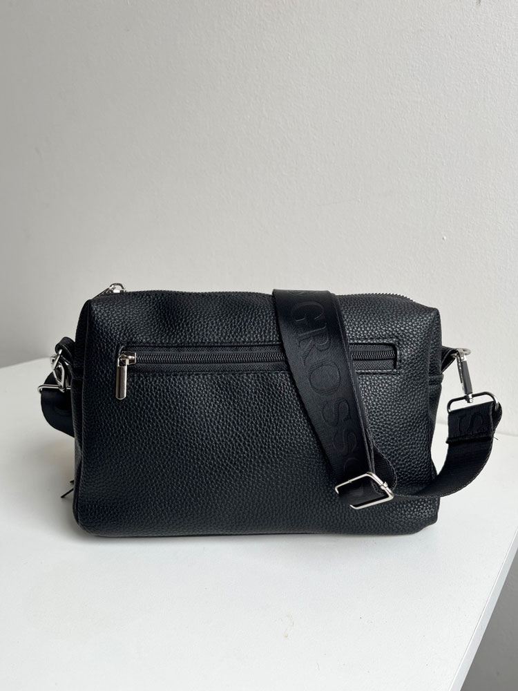 Čierna crossbody kabelka GROSSO GS-3171-black/silver