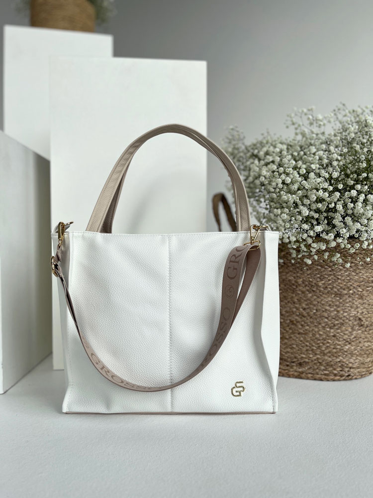 Dámska kabelka na rameno GROSSO biela