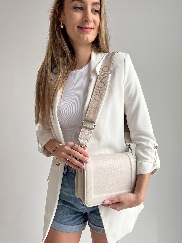 Béžová crossbody kabelka GROSSO praktická na každý deň