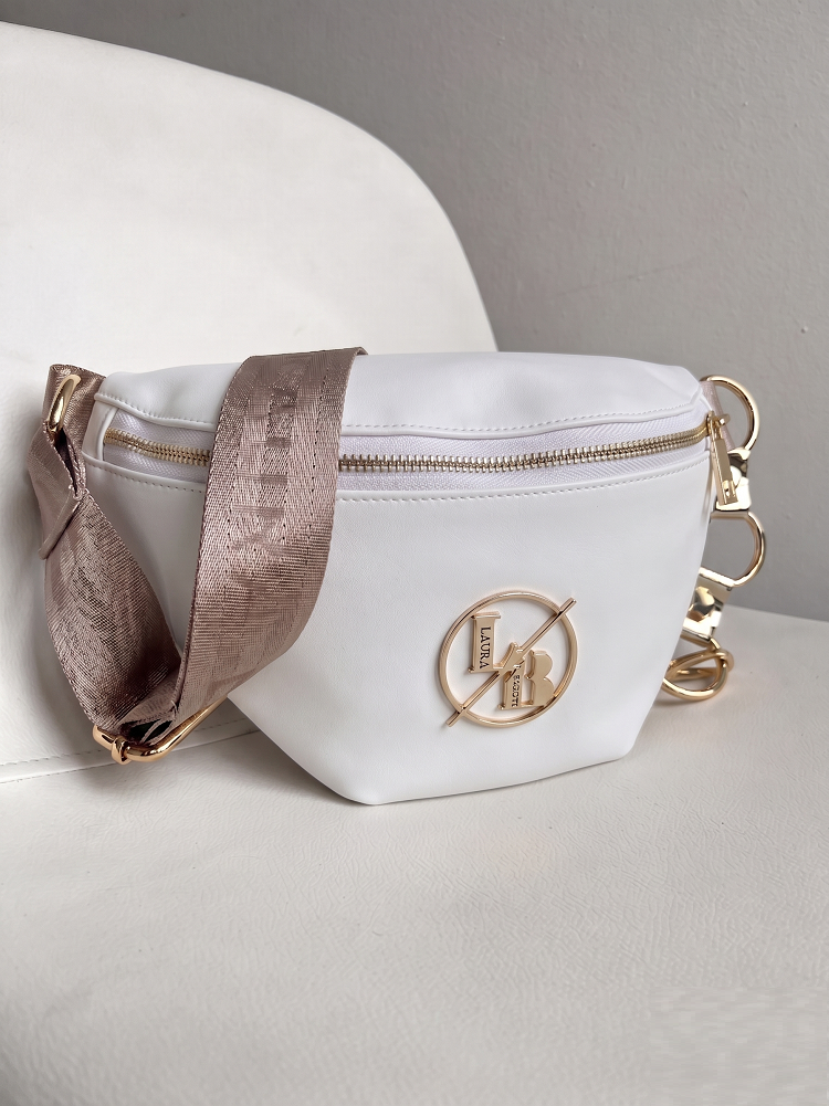Crossbody a ľadvinka Laura Biaggi biela