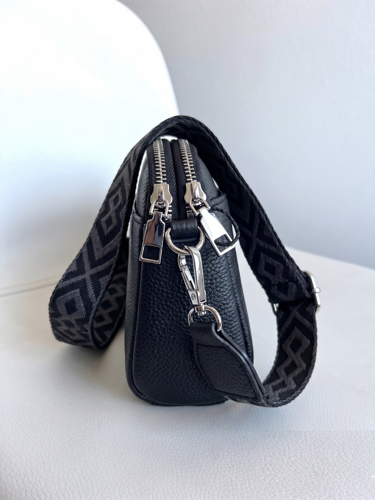 Mini crossbody kabelka s dvojitým vnútrom čierna